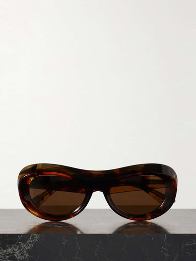 Bottega Veneta Eyewear Round-frame tortoiseshell acetate sunglasses at Collagerie