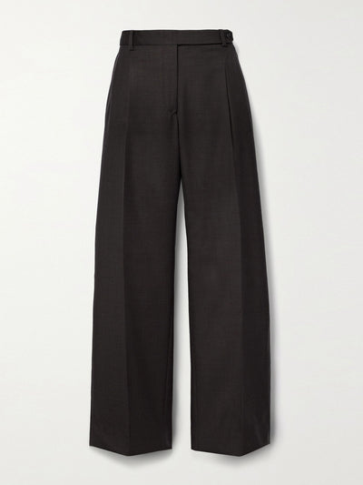 Brioni Black panelled wool straight-leg pants at Collagerie