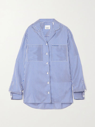 Burberry Embroidered striped cotton shirt at Collagerie