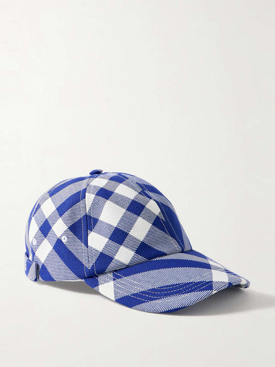 Burberry Checked twill baseball cap at Collagerie