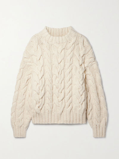 Dôen Olympus cable-knit merino wool sweater at Collagerie