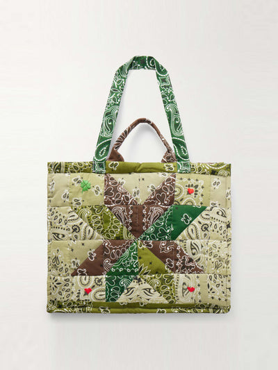 Call It By Your Name Cabas maxi embroidered quilted patchwork printed cotton tote at Collagerie