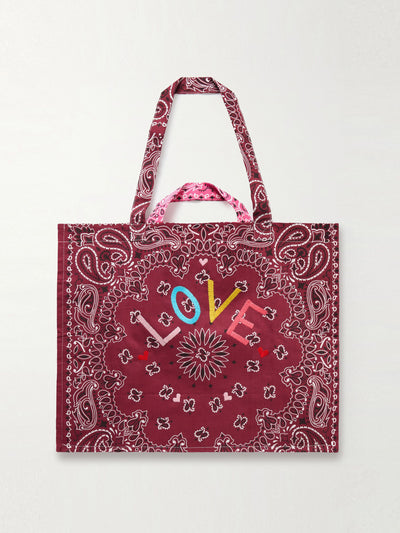 Call It By Your Name Maxi Cabas embroidered reversible paisley-print cotton-poplin tote at Collagerie