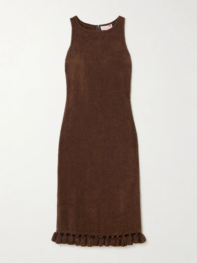 Cap d’Antibes Aurelia tasseled cotton-terry midi dress at Collagerie
