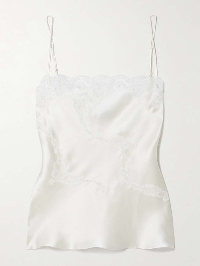 Carine Gilson Lace-trimmed silk-satin camisole at Collagerie