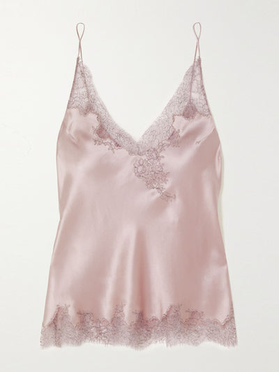 Carine Gilson Lace-trimmed silk-satin camisole at Collagerie