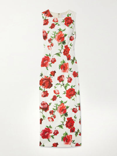 Carolina Herrera Floral-print stretch-cotton poplin midi dress at Collagerie