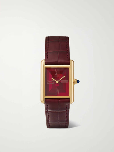 Cartier Tank Louis Cartier automatic alligator watch at Collagerie