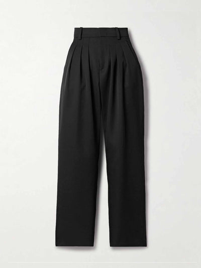 Isabel Marant Casile pleated wool-twill tapered pants at Collagerie