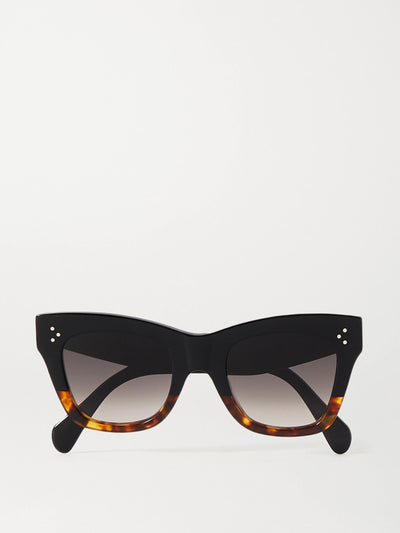 Celine Eyewear Oversized cat-eye tortoiseshell acetate sunglasses at Collagerie