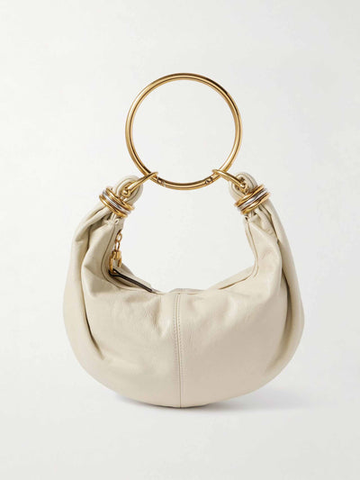 Chloé Bracelet embellished glossed textured-leather shoulder bag at Collagerie