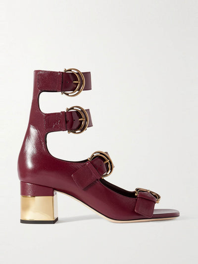 Chloé Alizè buckle-embellished leather sandals at Collagerie