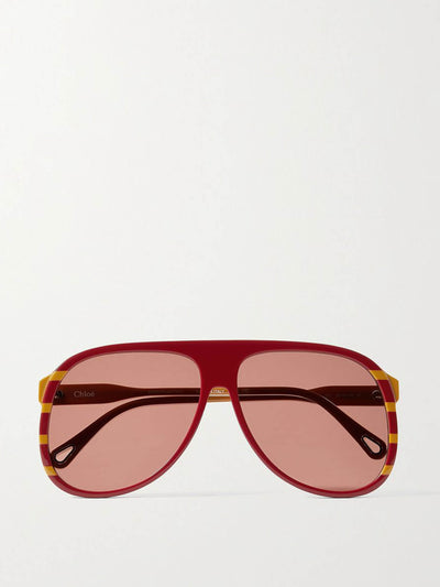 Chloé Eyewear Oversized aviator-style bio-acetate sunglasses at Collagerie