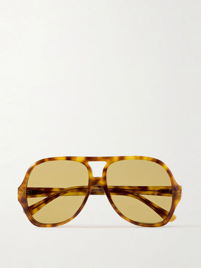 Chloé Eyewear Salomé aviator-style tortoiseshell acetate sunglasses at Collagerie