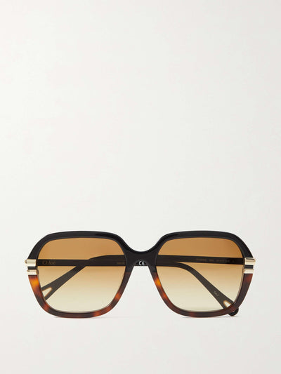 Chloé Eyewear West round-frame tortoiseshell recycled-acetate sunglasses at Collagerie