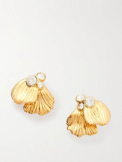 Chloé Flower gold-tone crystal earrings at Collagerie