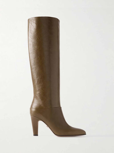 Chloé Eve textured-leather knee boots at Collagerie