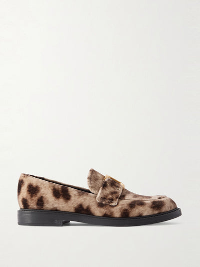 Chloé Marcie leopard-print velvet loafers at Collagerie