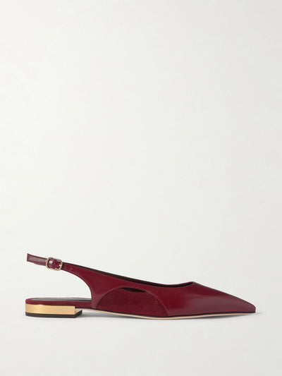 Chloé Saada suede-trimmed leather slingback ballet flats at Collagerie