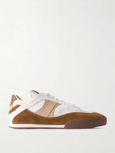 Chloé Kick suede, mesh and leather sneakers at Collagerie