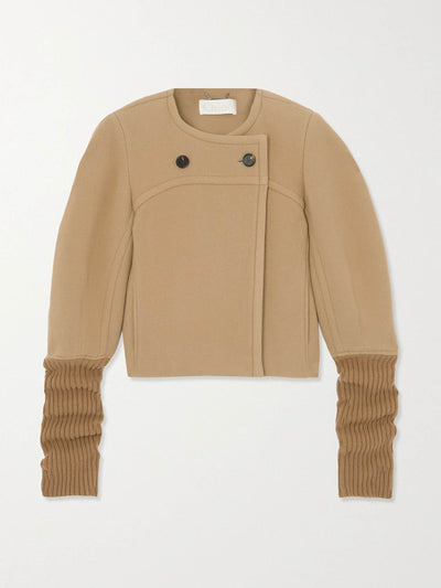 Chloé Camel wool-blend jacket at Collagerie