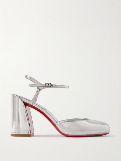 Christian Louboutin Jane 85 metallic leather pumps at Collagerie