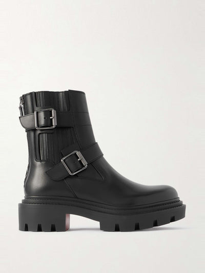Christian Louboutin Oxybootie buckled leather ankle boots at Collagerie