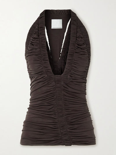 Christopher Esber Orion ruched jersey halterneck top at Collagerie