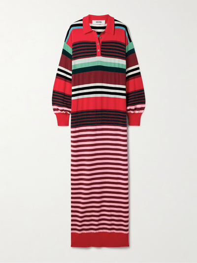 Christopher John Rogers Striped wool-blend maxi dress at Collagerie