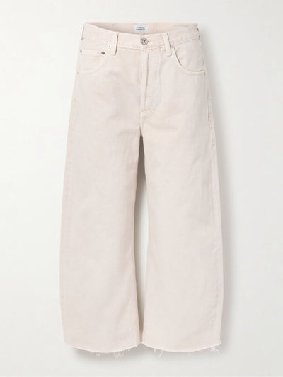 Citizens Of Humanity Ayla cropped frayed high-rise barrel-leg jeans at Collagerie