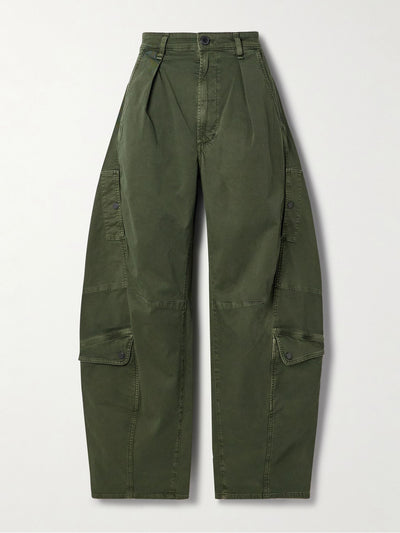 Citizens Of Humanity Flight pleated organic cotton-blend twill barrel-leg pants at Collagerie