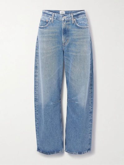 Citizens Of Humanity Miro distressed high-rise barrel-leg recycled jeans at Collagerie