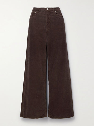 Citizens Of Humanity Brown cotton-blend corduroy wide-leg pants at Collagerie