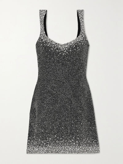 Clio Peppiatt Embellished stretch-mesh mini dress at Collagerie