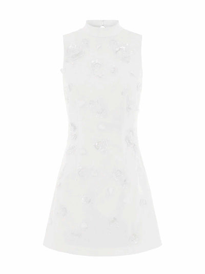 Clio Peppiatt White floral shift dress at Collagerie