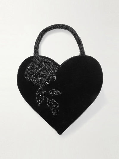 Clio Peppiatt Nightshade bead-embellished velvet tote at Collagerie