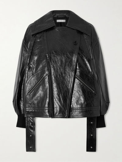 Co Engineered double-breasted leather jacket at Collagerie