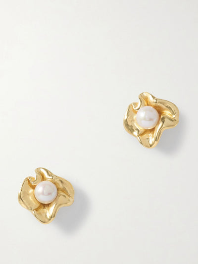 Completedworks Gold-plated pearl earrings at Collagerie