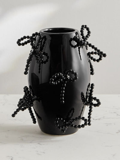 Completedworks Small faux pearl-embellished ceramic vase at Collagerie