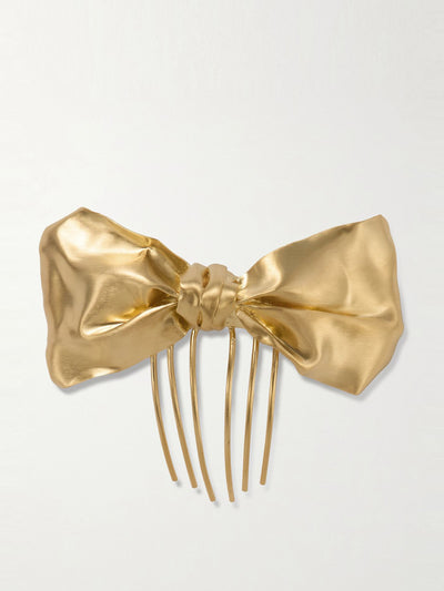 Completedworks Gold-plated bow hair comb at Collagerie