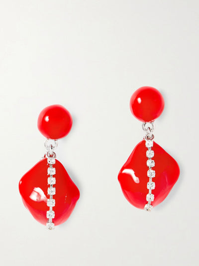 Completedworks Rhodium-plated resin and crystal earrings at Collagerie