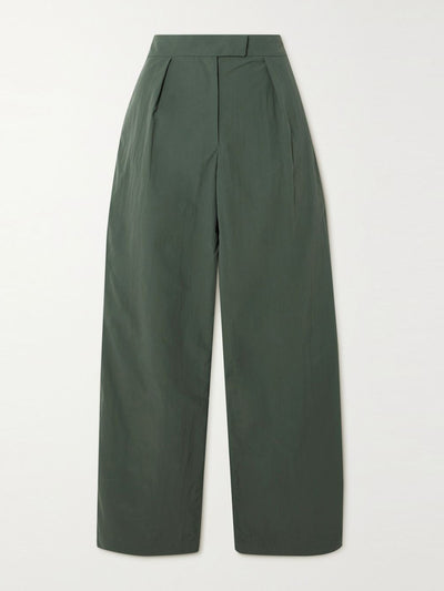 Conner Ives Pleated crinkled recycled-cotton wide-leg pants at Collagerie