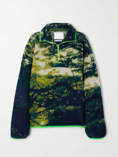 Connor Ives Printed fleece half-zip sweater at Collagerie