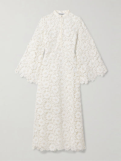 Cristiano Marcheli Jane silk-trimmed guipure lace kaftan at Collagerie