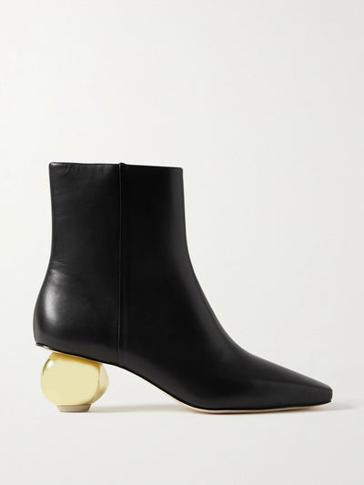 Cult Gaia Black leather ankle boots at Collagerie