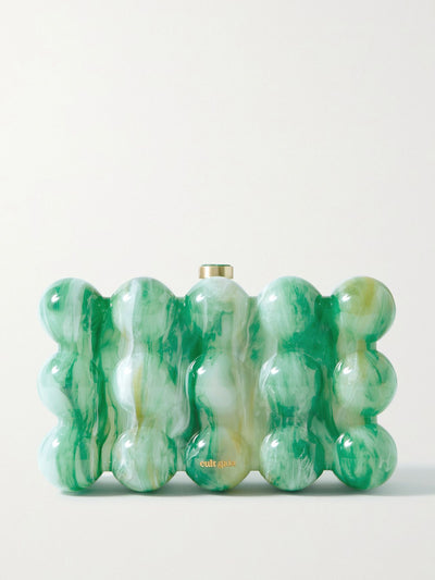 Cult Gaia Green Bubble acrylic clutch at Collagerie