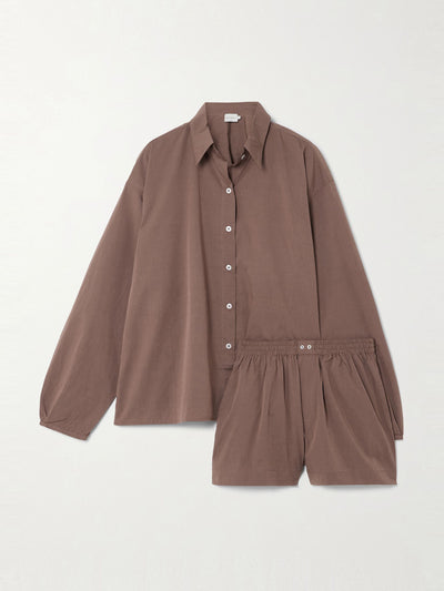 Deiji Studios Day organic cotton shirt and shorts set at Collagerie