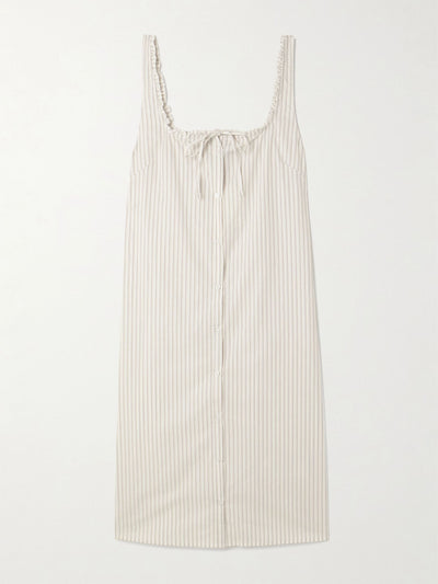 Deiji Studios Ruffled striped organic cotton-poplin dress at Collagerie