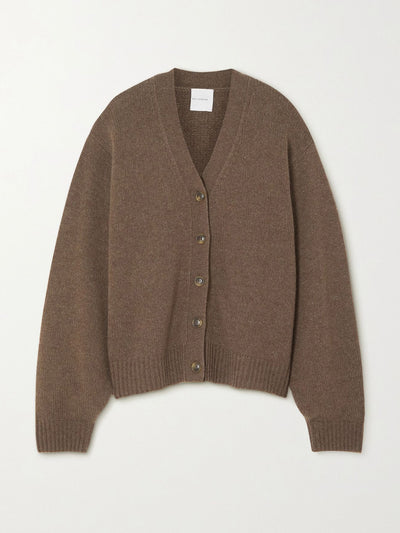 deiji studios Brown wool-blend cardigan at Collagerie