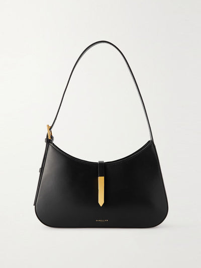 Demellier Black leather shoulder bag at Collagerie